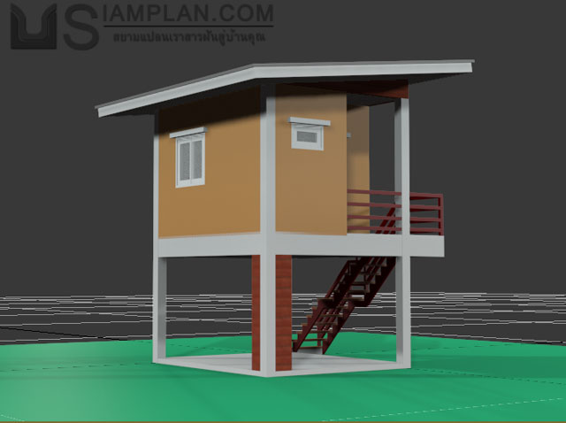 แบบบ้านฟรี 1 ห้องนอน 1 ห้องน้ำ