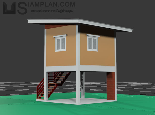 แบบบ้านฟรี 1 ห้องนอน 1 ห้องน้ำ