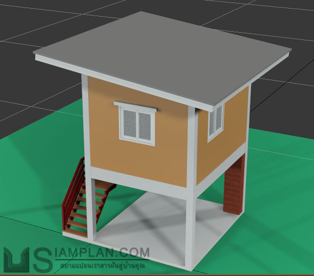 แบบบ้านฟรี 1 ห้องนอน 1 ห้องน้ำ