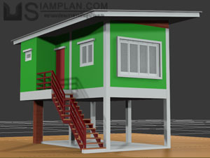 แบบบ้านฟรี 1 ห้องนอน 1 ห้องน้ำ