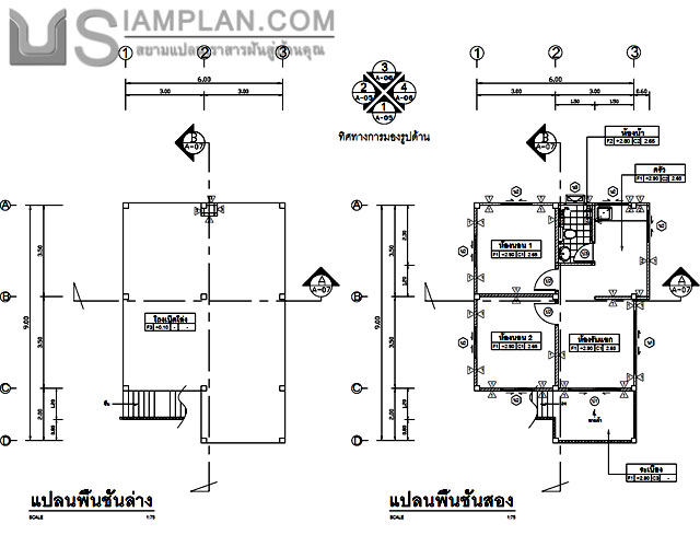 แบบบ้านฟรี 2 ห้องนอน 1 ห้องน้ำ