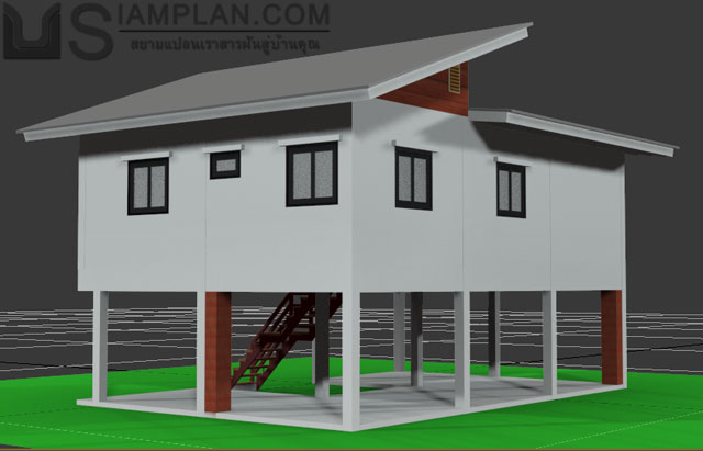 แบบบ้านฟรี 2 ห้องนอน 2 ห้องน้ำ